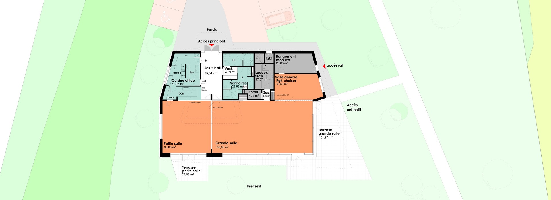 Plans projet architecture pour salle des fêtes Ernolsheim-lès-Saverne