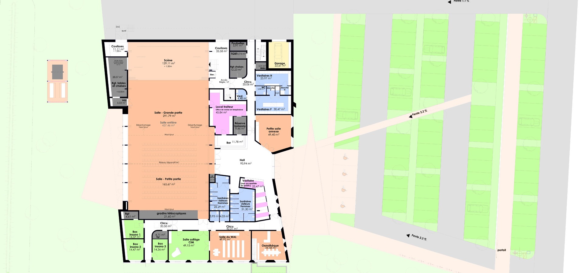 Projet architecte salle des fêtes passive Wettolsheim