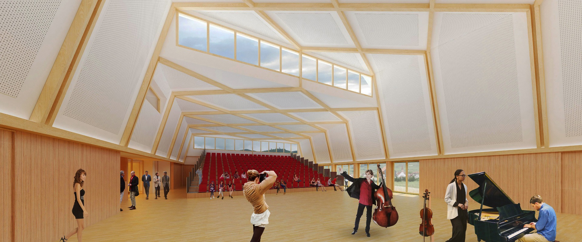 Projet architecte salle des fêtes passive Wettolsheim