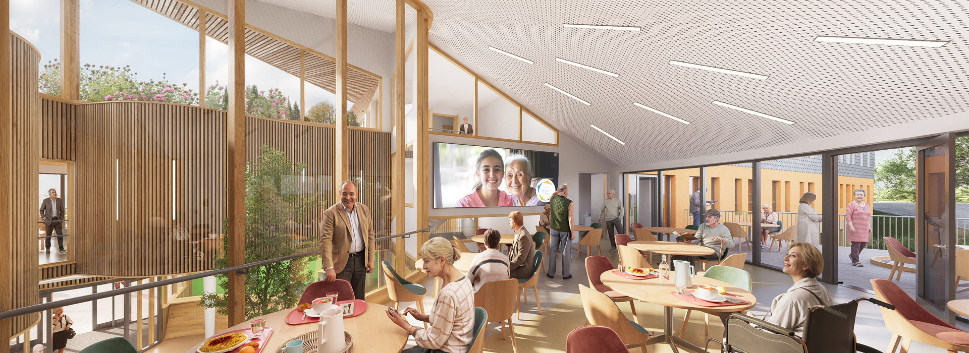 Ehpad à Schirmeck espace restauration passif architecte Strasbourg matériaux biosourcés